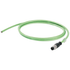 Schleppkettenkabel Weidmüller Cat.5 PUR M12 Stift gerade/offen 10m grün