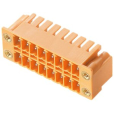 Stiftleiste Weidmüller SCDN Flansch THT 3,81mm 16L 90° 3,2mm verzinnt orange - 1 Stück