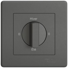 Abdeckset EDIZIO.liv SNAPFIX f.Drehschalter m.Griff 0-Hiver-0-Été dunkelgrau GMI A