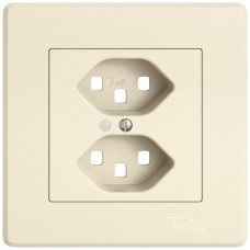 Abdeckset EDIZIO.liv SNAPFIX für 2xT23 mit Frontlinse crema GMI A FL