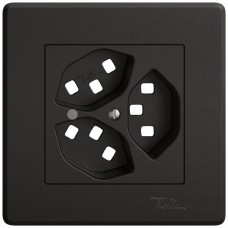 Abdeckset EDIZIO.liv SNAPFIX für 3xT23 mit Frontlinse schwarz GMI A FL