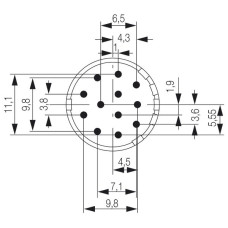 Buchse Weidmüller SAI-M23-BE-12-F Lötanschluss M23 12L
