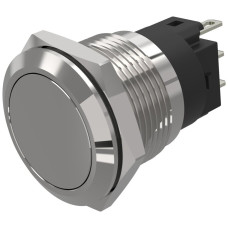Drucktaster EAO 82 1COM Lötanschluss flach Ø19mm rastend Edelstahl