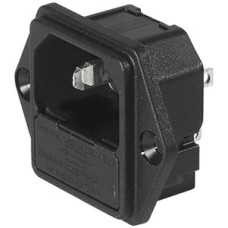EB-Gerätestecker-Kombielement 3P T113 C14 schwarz Lötanschlüsse 3.8x0.8mm - 1 Stück