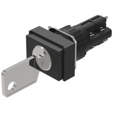 Schlüsselschalter EAO 51 2NO 2NC Lötanschluss Ruhe-Rast (a) 18x24mm