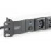 DIGITUS Steckdosenleiste Aluprofil, 10-fach 2 m Zuleitung IEC C14 Stecker