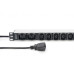 DIGITUS Steckdosenleiste Aluprofil 10-fach 2 m Zuleitung IEC C20 Stecker