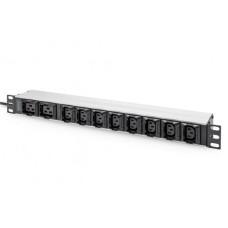 DIGITUS Steckdosenleiste Aluprofil 10-fach 2 m Zuleitung IEC C20 Stecker