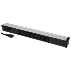 Mehrfachsteckdose PDU 19" MH maxCONNECT 9xC13 1HE Td 3x1.5mm² 1xT12 3m alu-schwarz