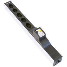 Steckdosenleiste 19" 1HE 5xT23 mit FI/LS(RCBO)Td3x1.5mm² 3m schwarz