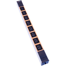 Steckdosenleiste 19" 1HE 6xC19 IEC320 Td3x1.5mm² 3m Stecker C20 orange/schwarz