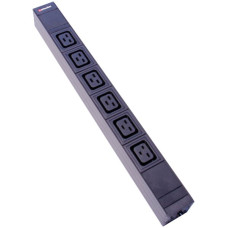 Steckdosenleiste 19" 1HE 6xC19 IEC320 Td3x1.5mm² 3m Stecker C20 schwarz