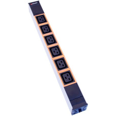 Steckdosenleiste 19" 1HE 6xC19 IEC320 Td3x1.5mm² 3m Stecker T23 orange/schwarz