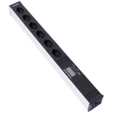 Steckdosenleiste 19" 1HE 6xT13 mit Ampèremeter Td3x1mm² 3m schwarz