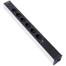 Steckdosenleiste 19" 1HE 6xT13 mit Power Anzeige Td3x1mm² 3m schwarz