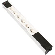 Steckdosenleiste 19" 1HE 6xT23 Td3x1.5mm² 3m weiss