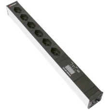 Steckdosenleiste 19" 1HE 6xT23 mit Ampèremeter Td3x1.5mm² 3m schwarz