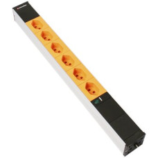 Steckdosenleiste 19" 1HE 6xT23 mit Power Anzeige Td3x1.5mm² 3m orange