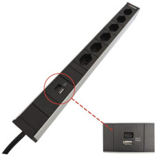 Steckdosenleiste 19" 1HE 6xT23/1xUSB-A/1xUSB-C Td3x1.5mm² 3m T23 schwarz