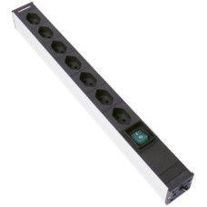 Steckdosenleiste 19" 1HE 7xT13 mit Schalter Td3x1mm² 3m schwarz