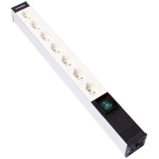 Steckdosenleiste 19" 1HE 7xT13 mit Schalter Td3x1mm² 3m weiss