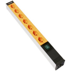 Steckdosenleiste 19" 1HE 7xT23 mit Schalter Td3x1.5mm² 3m orange