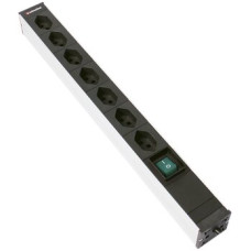 Steckdosenleiste 19" 1HE 7xT23 mit Schalter Td3x1.5mm² 3m schwarz