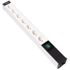 Steckdosenleiste 19" 1HE 7xT23 mit Schalter Td3x1.5mm² 3m weiss