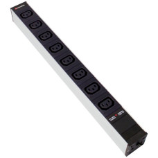Steckdosenleiste 19" 1HE 8xC13 IEC320 Td3x1mm² 3m Stecker C14 schwarz