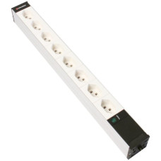 Steckdosenleiste 19" 1HE 8xT23 mit Power Anzeige Td3x1.5mm² 3m weiss