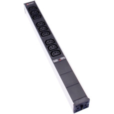 Steckdosenleiste 19" 1HE 9xC13 IEC320 Td3x1mm² 3m Stecker T12 schwarz