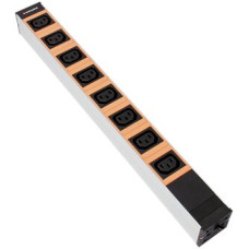 Steckdosenleiste 19" 8xIEC 320 C-13 Td3x1mm² 3m Stecker T12 orange/schwarz
