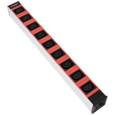 Steckdosenleiste 19" 8xIEC 320 C-13 Td3x1mm² 3m Stecker T12 rot/schwarz