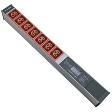 Steckdosenleiste 19" PDU-Line 7xIEXC13/C19 Display 3m Aderendhülsen 1HE orange