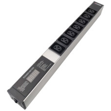 Steckdosenleiste 19" PDU-Line 7xIEXC13/C19 Display 3m Aderendhülsen 1HE schwarz