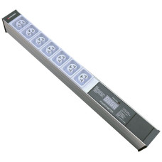Steckdosenleiste 19" PDU-Line 7xIEXC13/C19 Display 3m Aderendhülsen 1HE weiss