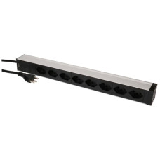 Steckdosenleiste PDU 19" MH maxCONNECT 8xT23 1HE 3x1.5mm² 3m alu-schwarz - 1 Stück