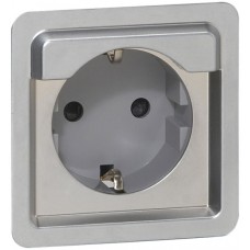 UP-Steckdose Soliroc SCHUKO verchromt ohne Klappdeckel