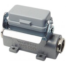 Sockelgehäuse A10 PROCON Alu H=52mm Klappdeckel LVB, o.KV 1×M20 Stutzen seitlich
