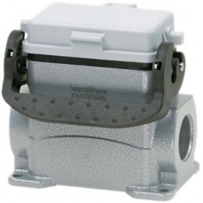 Sockelgehäuse B10 PROCON Alu H=53mm Klappdeckel LVB, o.KV 2×M20 Stutzen seitlich
