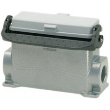 Sockelgehäuse B24 PROCON Alu H=68mm Klappdeckel LVB, o.KV 1×M25 Stutzen seitlich