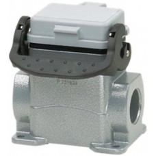 Sockelgehäuse B6 PROCON Alu H=74mm Klappdeckel LVB, o.KV 1×M25 Stutzen seitlich