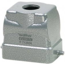 Steckergehäuse B6 PROCON Alu H=56mm LVN ohne Kabelverschraubung Ø1×M20 gerade