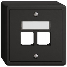 AP-Montageset EDIZIO.liv EASYNET S-One SNAPFIX gerade 2xRJ45 schwarz
