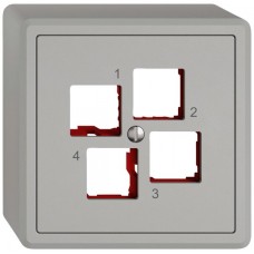 AP-Montageset EDIZIO.liv EASYNET S-One SNAPFIX gerade 4xRJ45 hellgrau