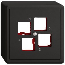 AP-Montageset EDIZIO.liv EASYNET S-One SNAPFIX gerade 4xRJ45 schwarz