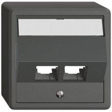 AP-Montageset EDIZIO.liv EASYNET S-One SNAPFIX schräg 2xRJ45 dunkelgrau