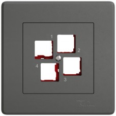 UP-Montageset EDIZIO.liv EASYNET S-One SNAPFIX gerade 4xRJ45 dunkelgrau UP-Montageset EDIZIO.liv EASYNET S-One SNAPFIX gerade 4xRJ45 dunkelgrau