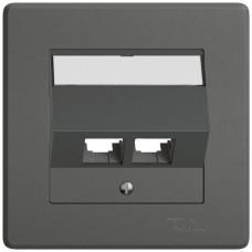 UP-Montageset EDIZIO.liv EASYNET S-One SNAPFIX schräg 2xRJ45 dunkelgrau UP-Montageset EDIZIO.liv EASYNET S-One SNAPFIX schräg 2xRJ45 dunkelgrau