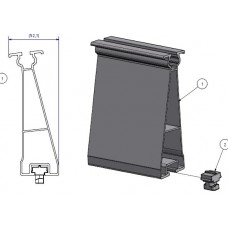 FixZ-7 Systemprofil18 oben 96mm mit Verbinder